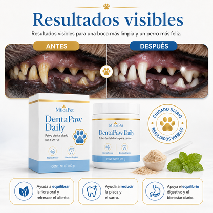 DentaPaw Daily - Polvo dental diario para perros
