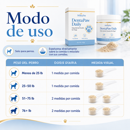 DentaPaw Daily - Polvo dental diario para perros